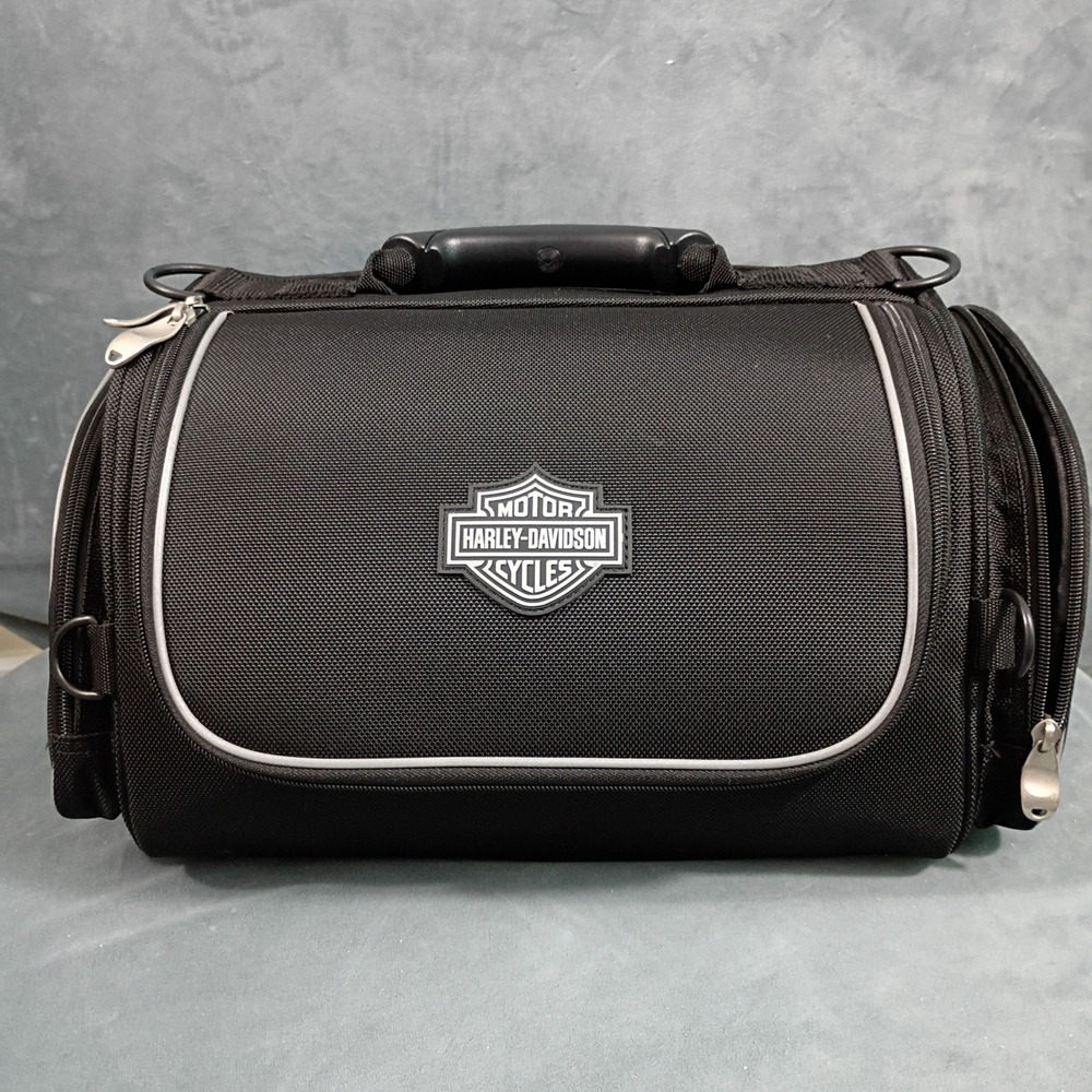 Harley-Davidson Motorcycle Overnight Bag Sissy Bar Luggage Black Ballistic Nylon